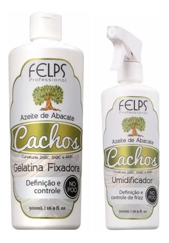 Felps Kit Cachos  Umidificador 500ml + Gelatina 500g 