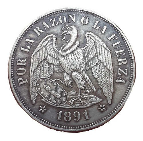 Moneda Conmemorativa Valor Histórico Peso Aguila 1891 Chile
