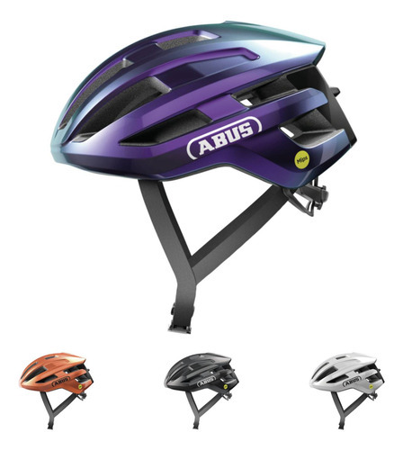 Capacete Abus Powerdome Mips 10 Entradas De Ar Ciclismo Cor Roxo Tamanho M