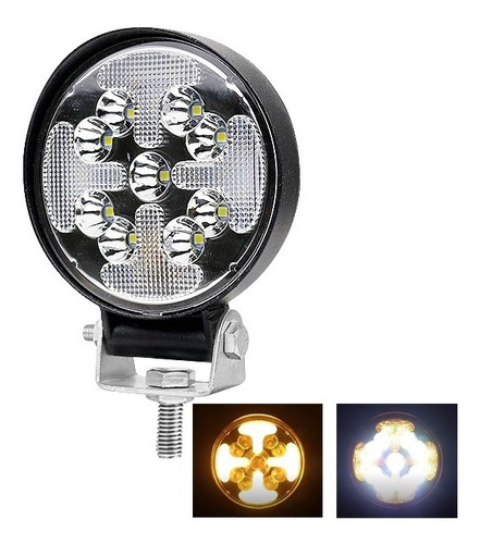 Par Faro Auxiliar 9 Led Redondo 8.5cm Bicolor Con Funciones 