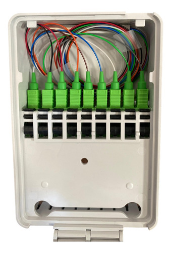 10 Mini Caixa Cto Slim Box Ftta Predial Montada - 1x8 Sc Apc