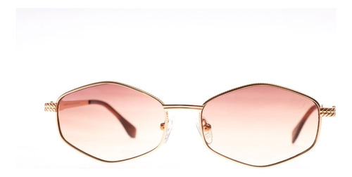 Óculos De Sol Unissex Chilli Beans Sextavado Fashion Dourado
