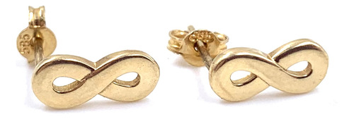 Broqueles De Infinito Liso   Oro 14k 1grs