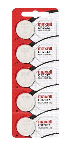 Pilas Maxell Cr2032 3v Tipo Botón Japonesa Pack De 5 Uds.