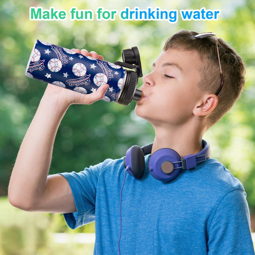 Botella De Agua Aislada De 18 Oz Con Tapa De Paja Y Tapa Con