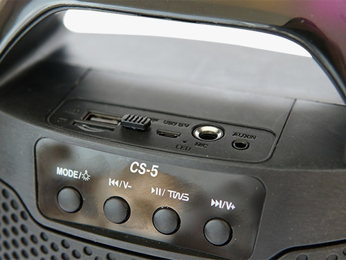 Imagem 2 de 6 de Caixa Som Century Bluetooth Portátil C/ Mic Usb Sd Led Rgb
