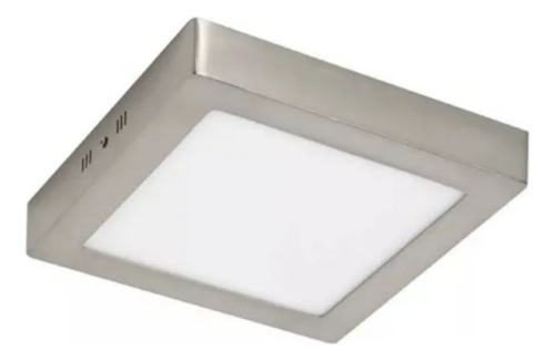 Plafon Led 24w Cuadrado Plateado Luz  Fria 