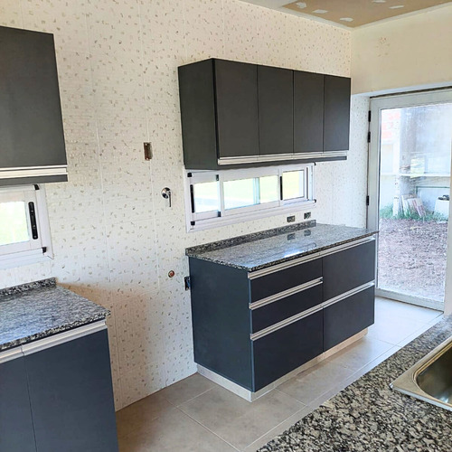 Muebles De Cocina A Medida-alacenas Bajo Mesada Mdf Meamina Gris Oscuro