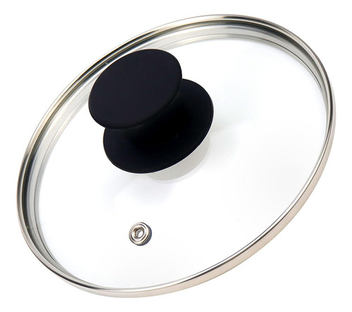 Tapa Universal De Vidrio Transparente 17 Cm Con Mango Silico