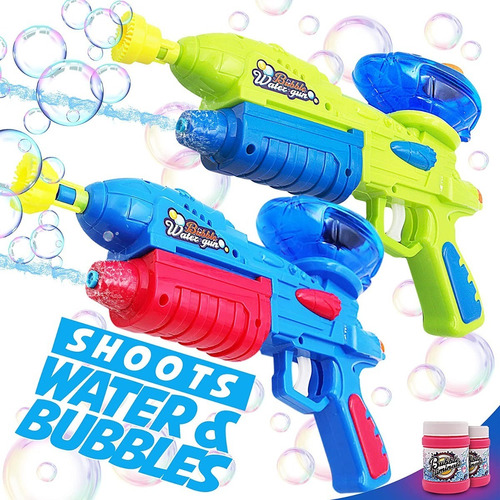Pistola De Agua Y Pistola De Burbujas Para Niños