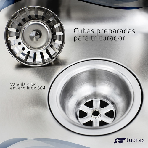 Cuba Pia Cozinha Gourmet Luxo Aço Inox 304 Com Acessórios