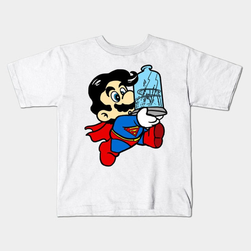 Remera Blanca Bichos Niño Niña Adultos Superman A 20