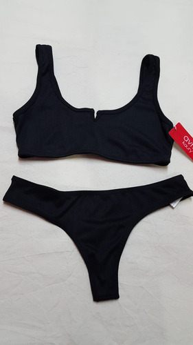 Conjunto Top Morley En V Con Colaless Avril Kaury 6005 Negro 2
