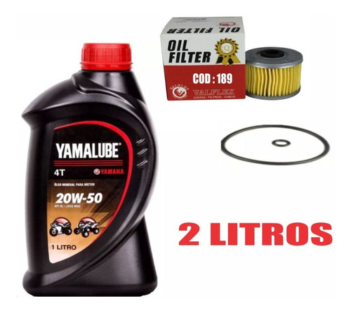 Kit Troca Oleo E Filtro Fazer 250 Yamalube 20w50