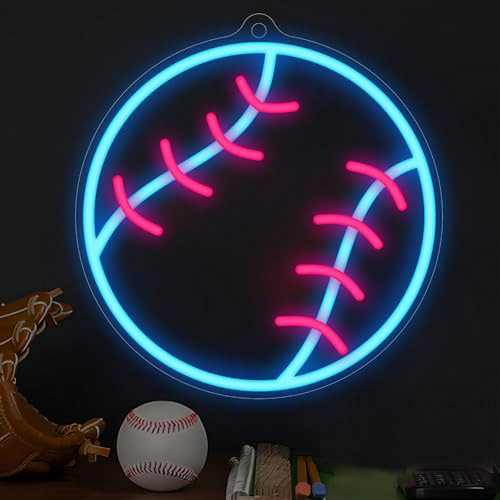 Luz Neon Béisbol Usb, Dimmable, Decoración Habitación Con Lu