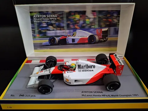 McLaren Honda MP4/6 #1 A Senna 1:18 Minichamps minimundi.com.br