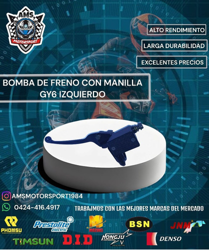 Bomba De Freno Con Manilla Gy6 Izquierdo 