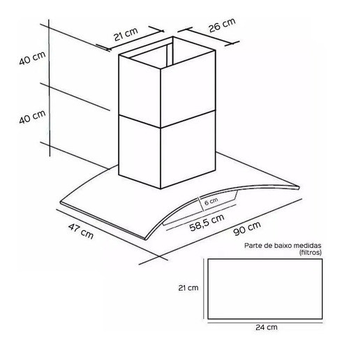 Imagem 8 de 8 de Coifa Depurador Parede Vidro Curvo Inox 90cm Safanelli