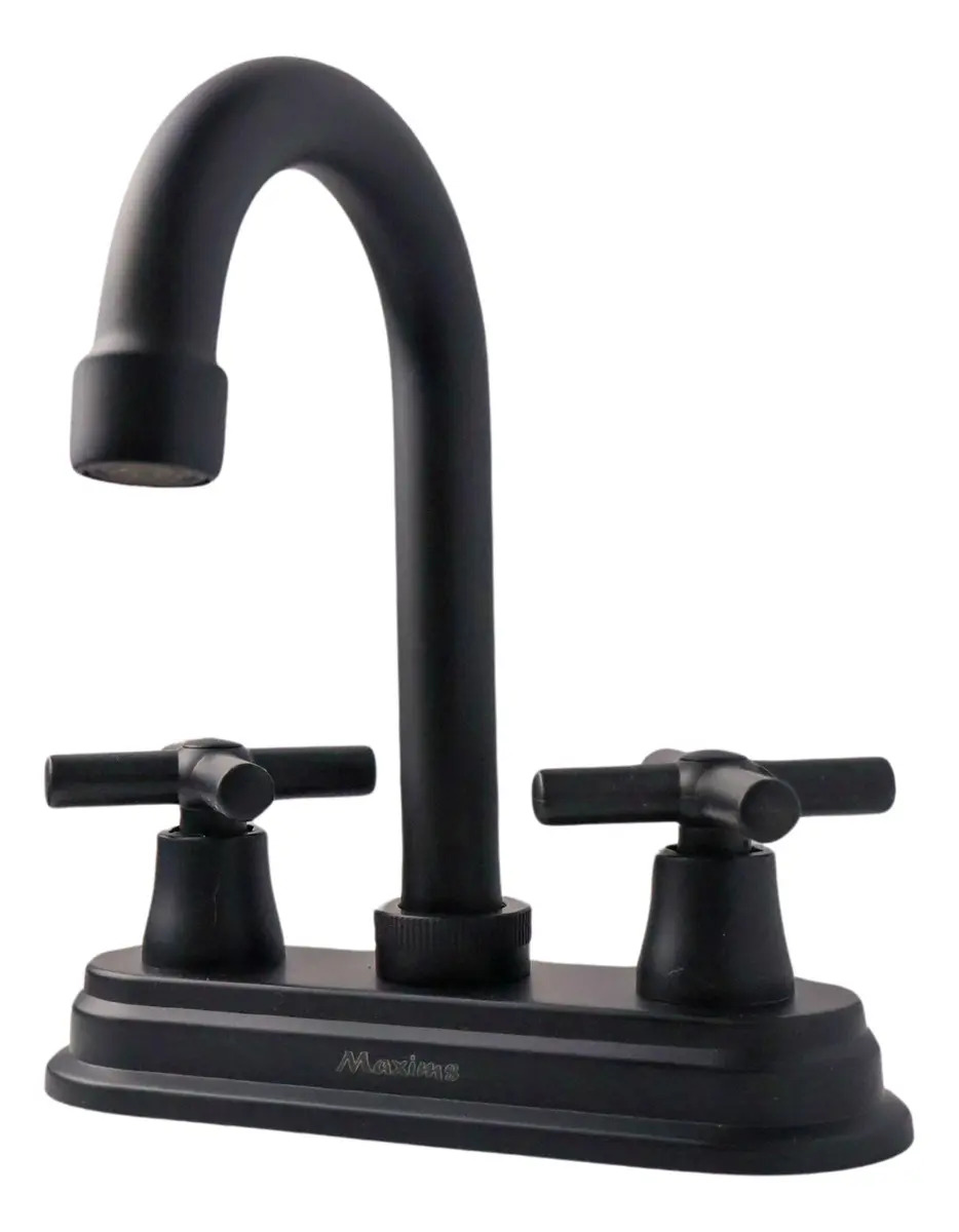 Maxims Mezcladora Lavabo Doble Comando Negro Mate 4004N