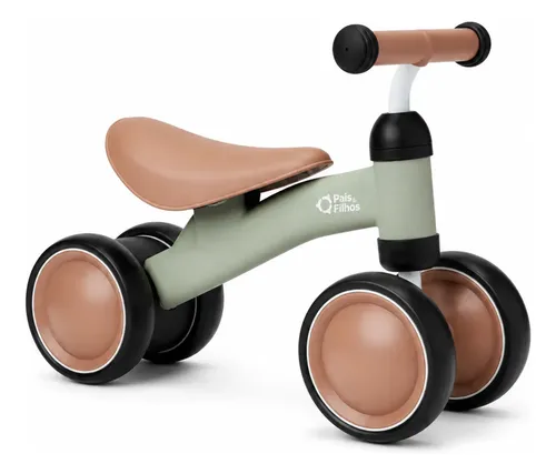 Bicicleta De Equilíbrio Infantil 4 Rodas Sem Pedal Verde Verde-claro