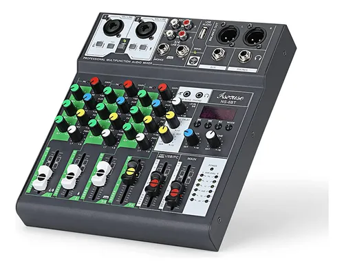 Mezclador De Audio De 4 Canales Asmuse, Mini Consola Mezclad
