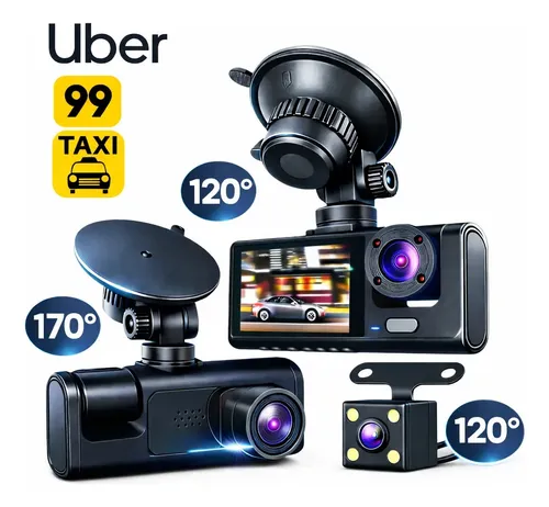 3 Câmera Automotiva Veicular Carro Hd Noturna 1080p Grava Preciso...