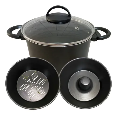 Panela Multiuso RL Antiaderente 4L Com Tampa de Vidro Para Pudim e Vapor