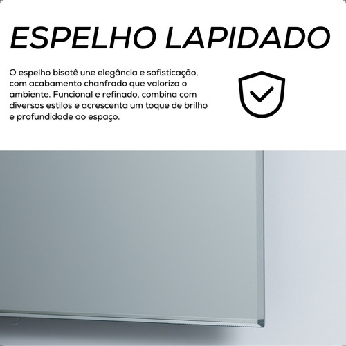 Espelho Lapidado 40x40cm, Com Suporte, Qualidade Premium