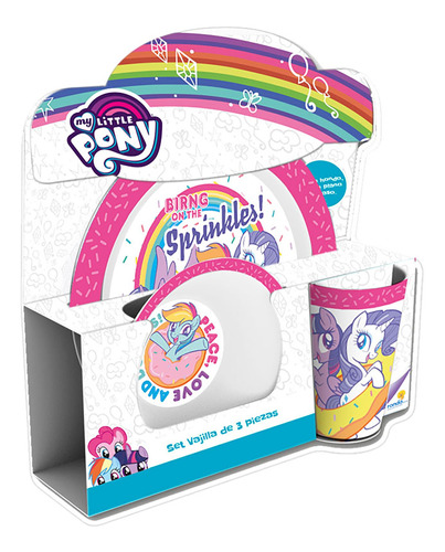 Set Vajilla Melamina My Little Pony X 3 Piezas