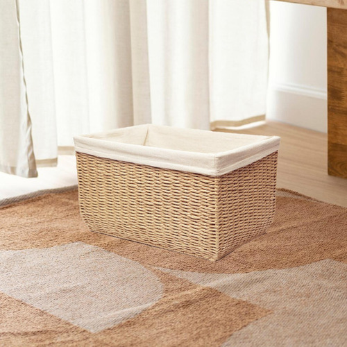 Cesta Tejida Para Guardar Juguetes, Cesta Beige Pequeño