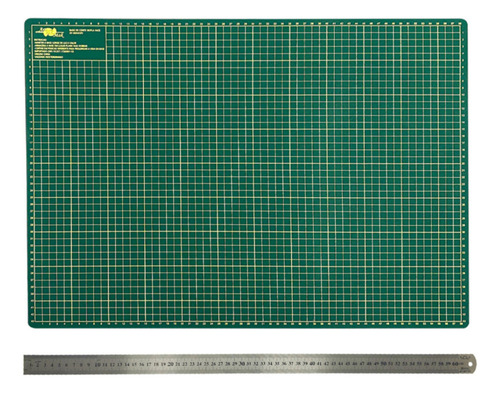 Base Para Corte Para Artesanato A2 60x45 Régua De Inox 60cm Cor Verde 60x45 Regua 60cm