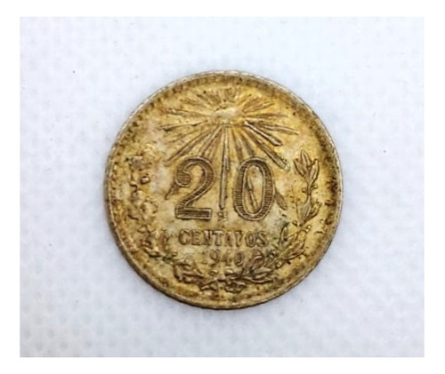 Moneda De 20 Centavos Resplandor 1940 Sin Limpiar