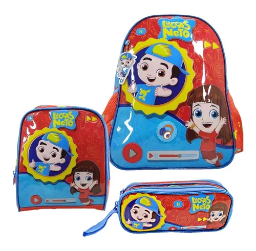 Mochila Luccas Neto Infantil Costas com Som - Original - Tem Tem