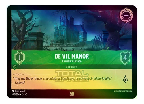 Disney Lorcana Tcg De Vil Manor Cruellas Estate 100/204 Foil