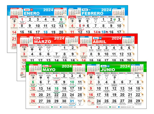 Santoral Calendario2024 Bimestral Plantilla Digital Editable