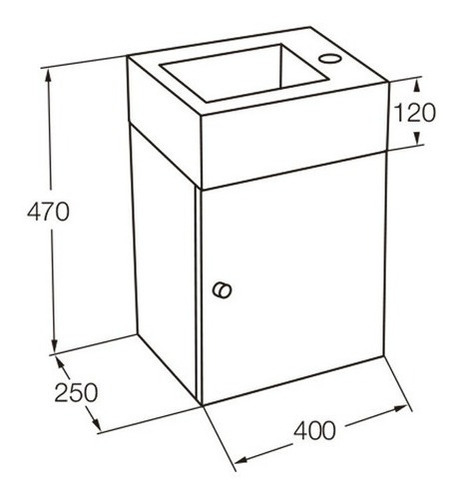 Imagen 2 de 2 de Mueble Ferrum Para Lavatorio Toillete 40x25 Cm Blanco