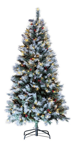 Árvore De Natal Branca 1,80m 818 Galhos Decorada Pisca Led