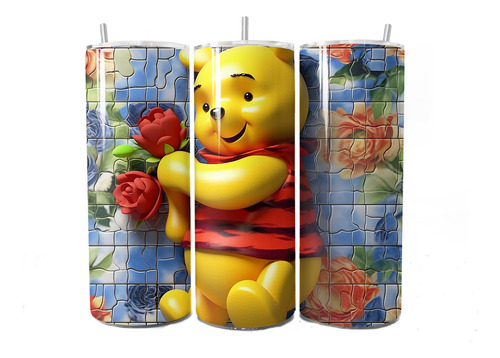 Termo Skinny Tumbler Estampado De Winnie The Pooh Efecto 3d