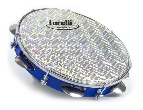 Torelli Musical pandeiro profissional 10 samba Tp 308 chave afinação cor azul