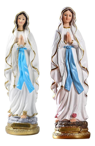 2x Escultura Católica Romana De La Estatua De La Virgen 