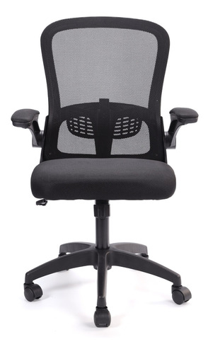 Imagen 2 de 6 de Silla De Escritorio Y Oficina Ergonomica Pc Giratoria Femmto Bm001 Negro Mesh Peso Maximo 120kg Apoyabrazos Rebatibles
