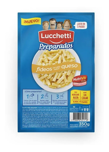 Fideos Preparados Queso Lucchetti X 350gr