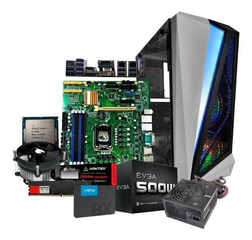 Imagen 1 de 9 de Computadora Core I7 6700 Case Gamer Fan 8gb Ram 480gb Ssd