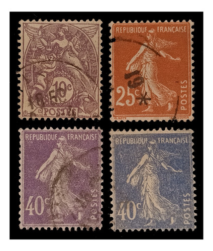 Francia Ordinarios 1927 Us. Yv. 234/37