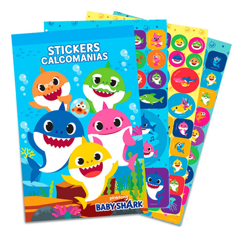 Block De 250 Stickers Baby Shark Artículo Fiesta Bsk0h1