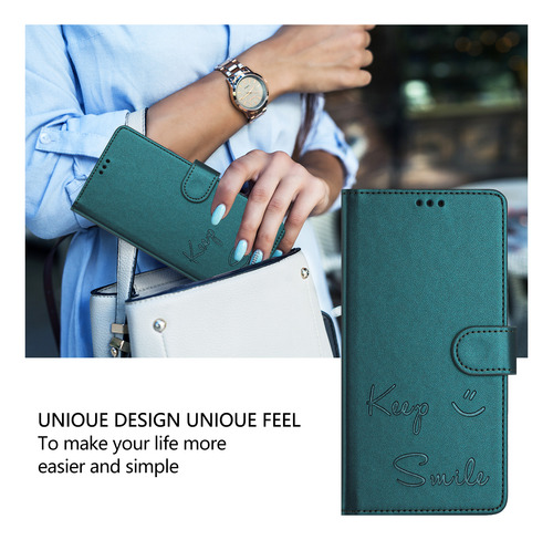 Funda De Piel Con Forma De Cara Sonriente Para Cubot Note 40/p50/a10/a20/a30/max 5, Cierre Magnético, Ranuras Para Tarjetas, Cartera