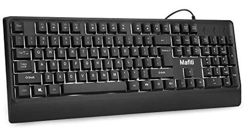 Mafiti Computadora Oficina Teclado Usb Con Cable 104 Teclas 