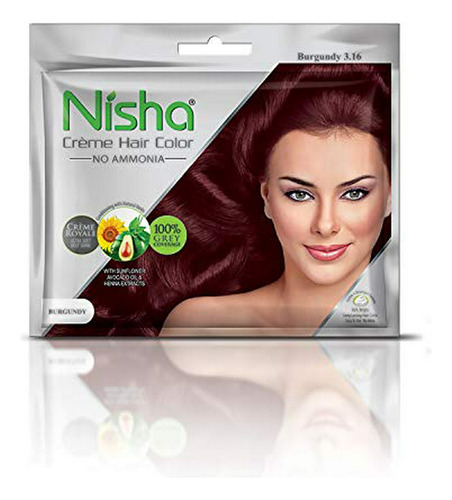 Nisha Flame Red Permanent Cream With Premium Quality Rich Br