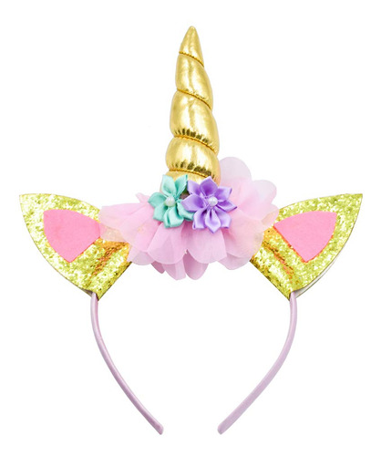 Diadema De Unicornio, Cuerno Dorado Para Suministros De Fies