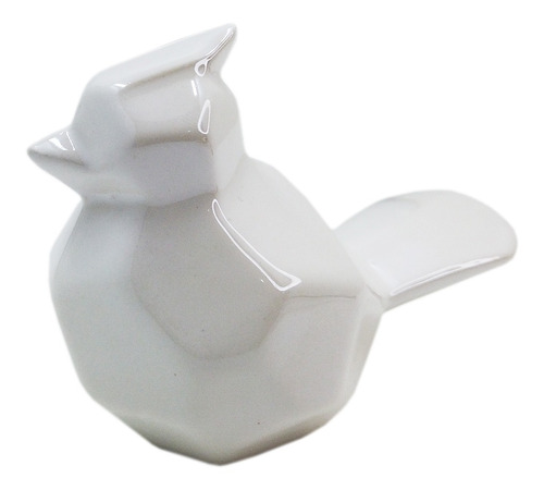Pássaro Porcelana Branca Estatueta Decoração Enfeite De Mesa Cor Branco